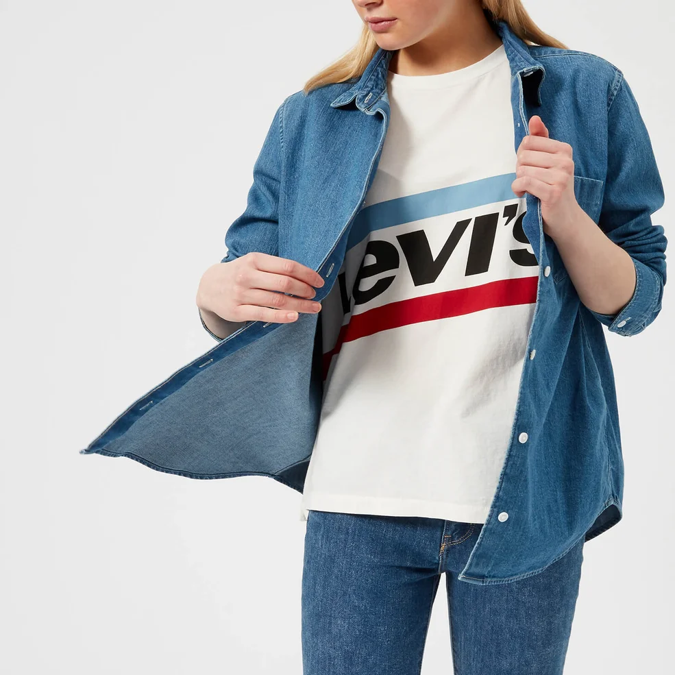 Levi's Women's Sidney 1 Pocket Boyfriend Shirt - Medium Authentic Image 1