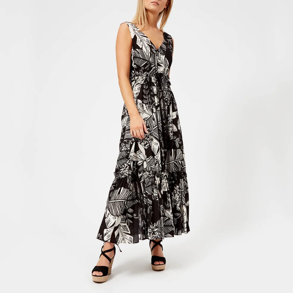 See By Chloé Women's Palm Print Maxi Dress - Black/White Image 1