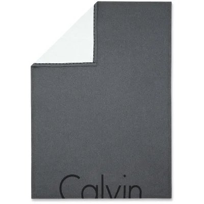 Calvin Klein Cropped Logo Throw - Charcoal - 122 x 177cm