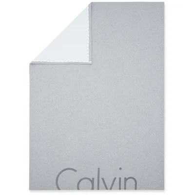 Calvin Klein Cropped Logo Throw - Grey - 122 x 177cm