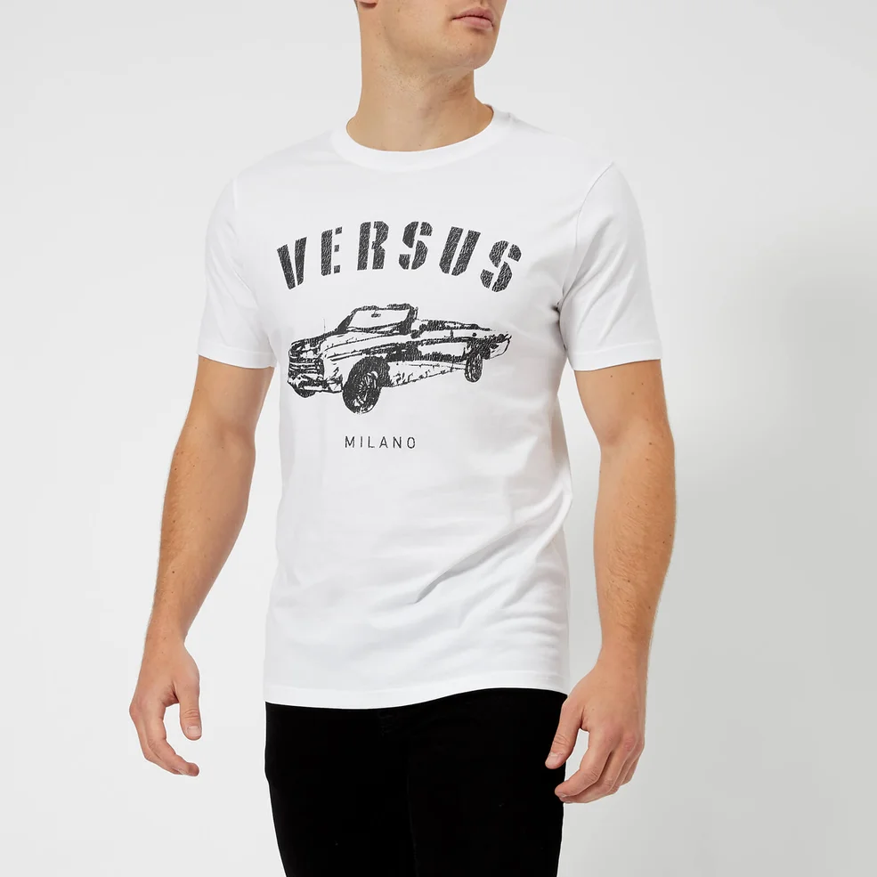 Versus Versace Men's Car Logo T-Shirt - White Image 1