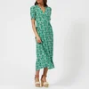 RIXO Women's Jackson Midi Dress with Pocket Detail and Buttons - Daisy Dream/Green - Image 1
