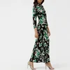 RIXO Women's Lucy High Neck Backless Midi Dress - 30S Bunch Floral/Green Lilca Black - Image 1