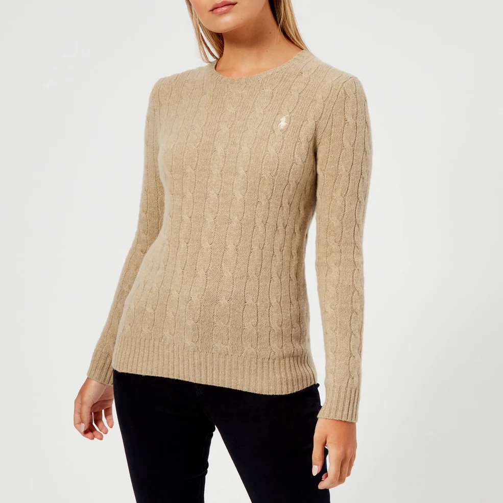 Polo Ralph Lauren Women's Julianna Classic Long Sleeve Sweater - Camel Image 1