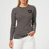 Polo Ralph Lauren Women's Crest Stripe Sweatshirt - Black/Cream - Image 1