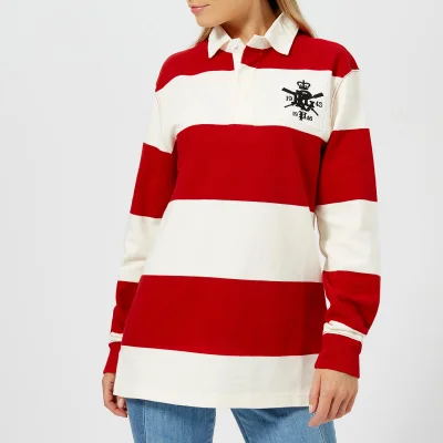 Polo Ralph Lauren Women's Patch Rugby Shirt - Red/DeckWash White