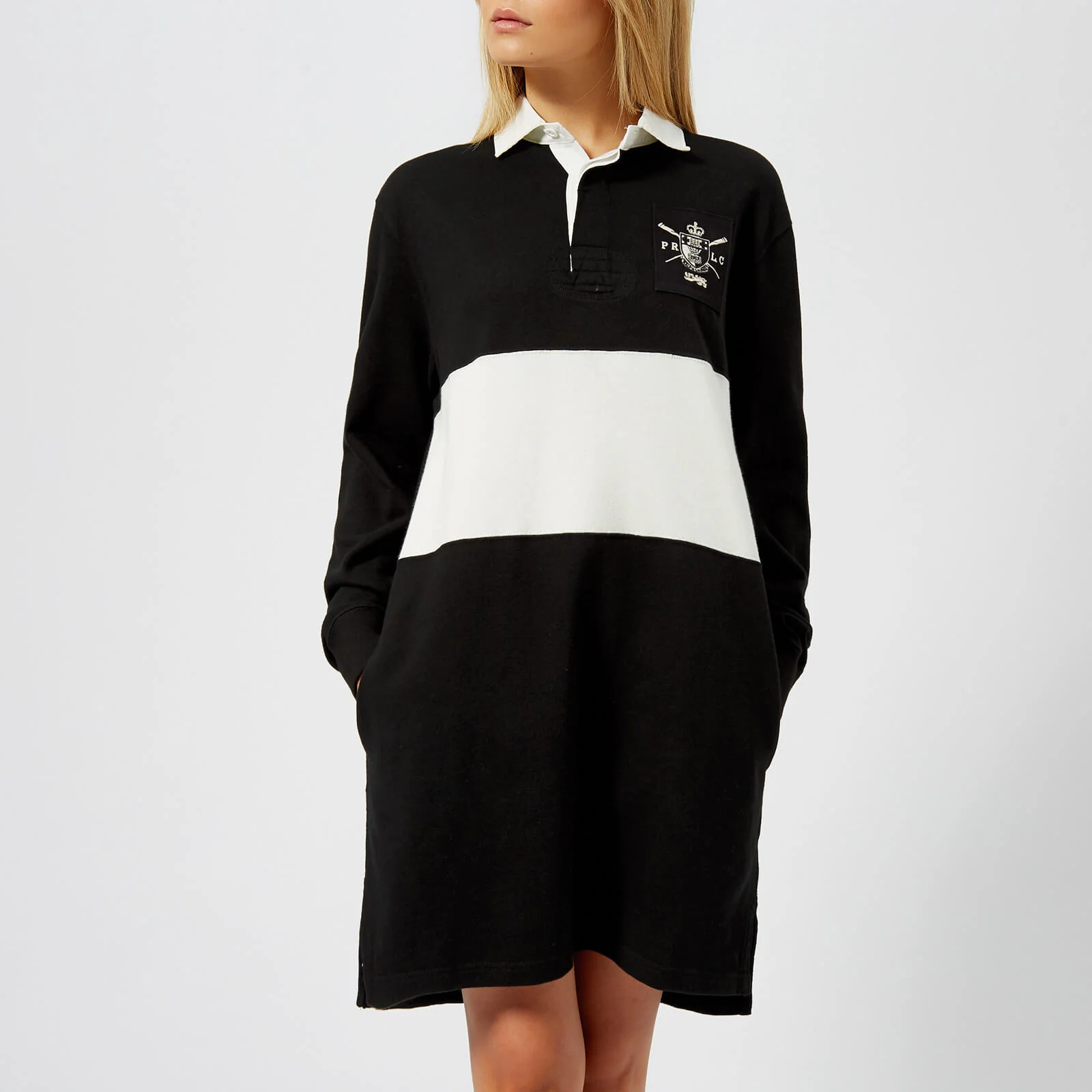 Polo Ralph Lauren Women's Rugby Casual Dress - Polo Black/Deckwash White Image 1
