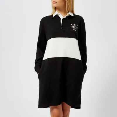 Polo Ralph Lauren Women's Rugby Casual Dress - Polo Black/Deckwash White