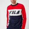 FILA Men's Layton Colour Block Sweater - Navy/Red/White - Image 1