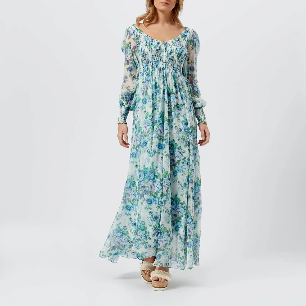 Zimmermann Women's Breeze Shirred Dress - Azure Wallpaper Image 1