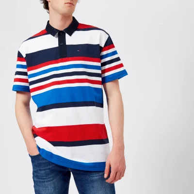 Tommy Jeans Men's Stripe Polo Shirt - Black Iris/Multi