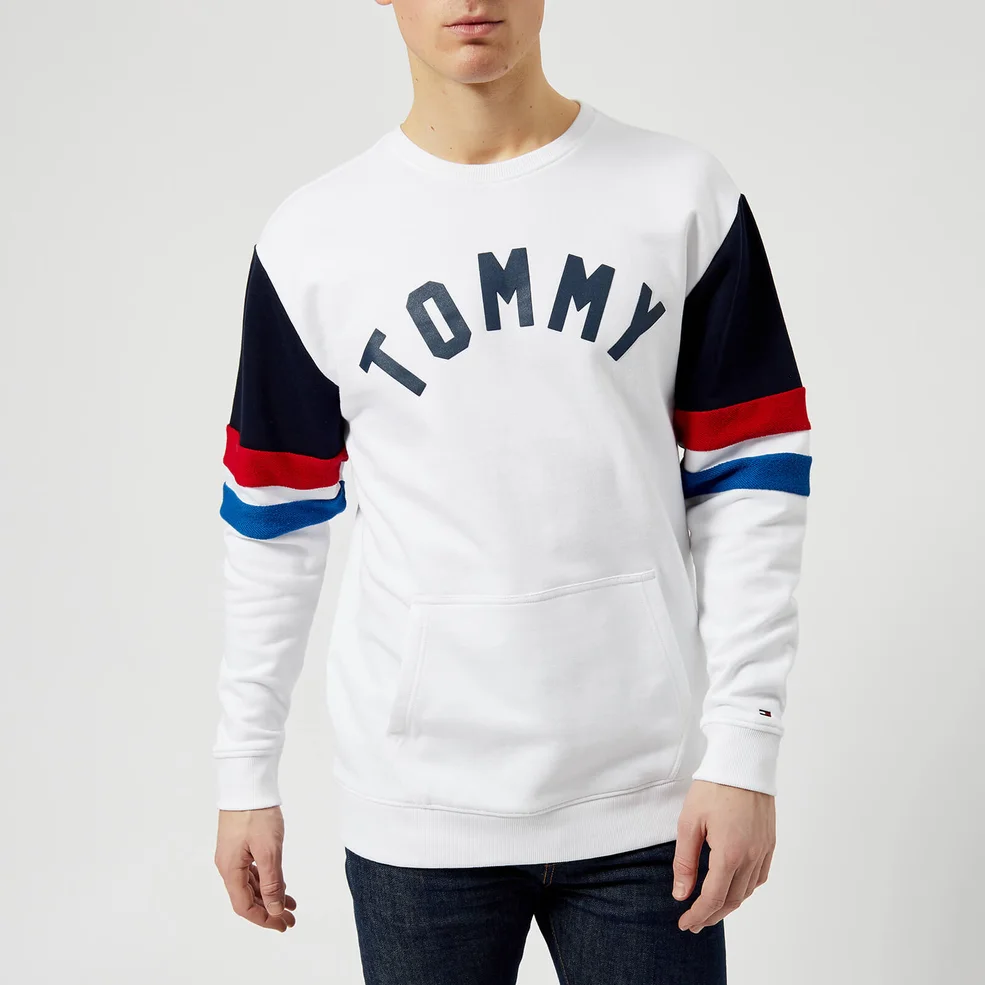 Tommy Jeans Men's Colourblock Sweatshirt - Classic White/Multi Image 1