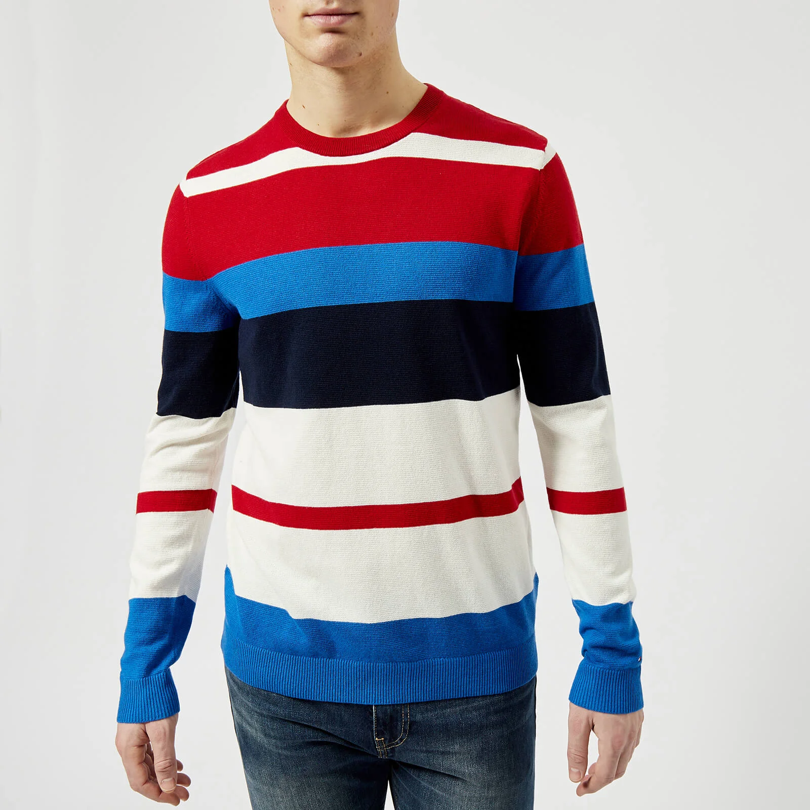 Tommy Jeans Men's Multi Stripe Sweatshirt - Racing Red/Multi Image 1
