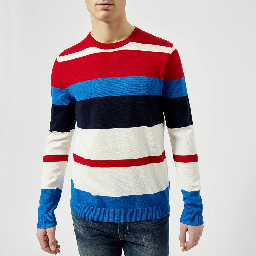 Tommy Jeans Men's Multi Stripe Sweatshirt - Racing Red/Multi Image 1