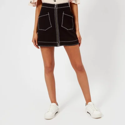 McQ Alexander McQueen Women's Contrast Line Skirt - Darkest Black