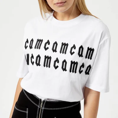 McQ Alexander McQueen Women's Boyfriend Goth Logo T-Shirt - Optic White