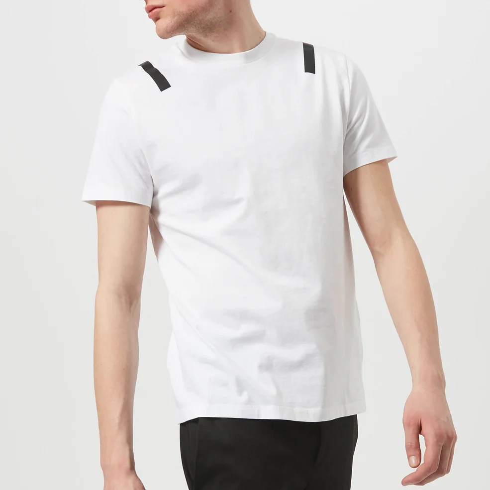 Neil Barrett Men's Tape Shoulder T-Shirt - White/Black Image 1