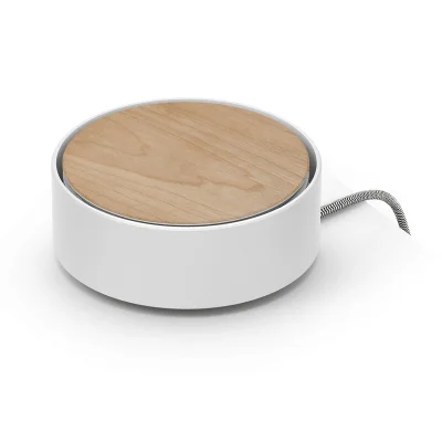 Native Union Eclipse 3 Port USB Single Touch Wood Charger - White