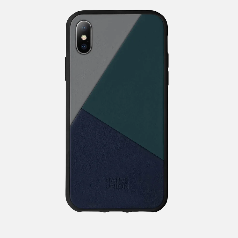 Native Union Clic Marquetry - iPhone X Case - Petrol Blue Image 1