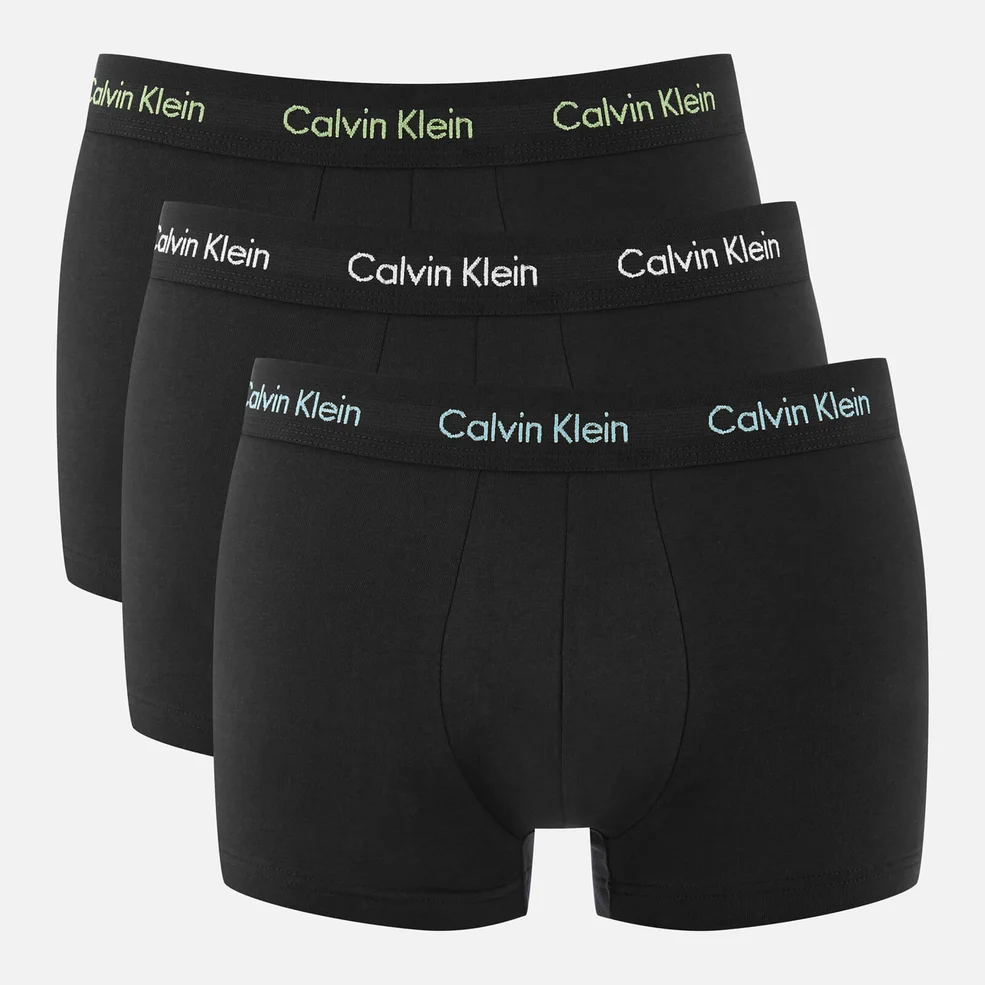 Calvin Klein Men's 3 Pack Trunk Boxer Shorts - Black/White Black Lafayete Black Image 1