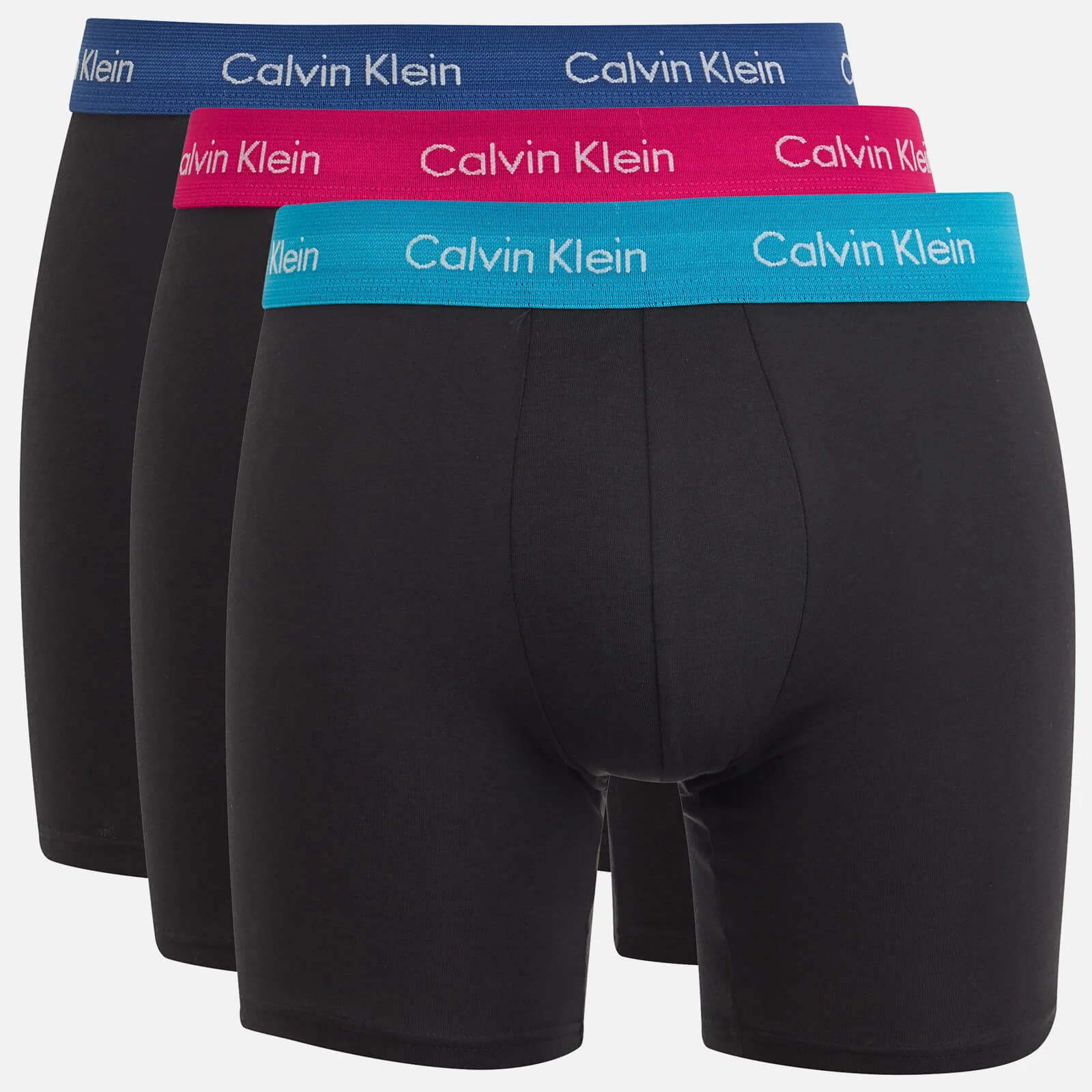 Calvin Klein Men's 3 Pack Boxer Brief - Black/Seaway Black/Estate Blue Black Image 1