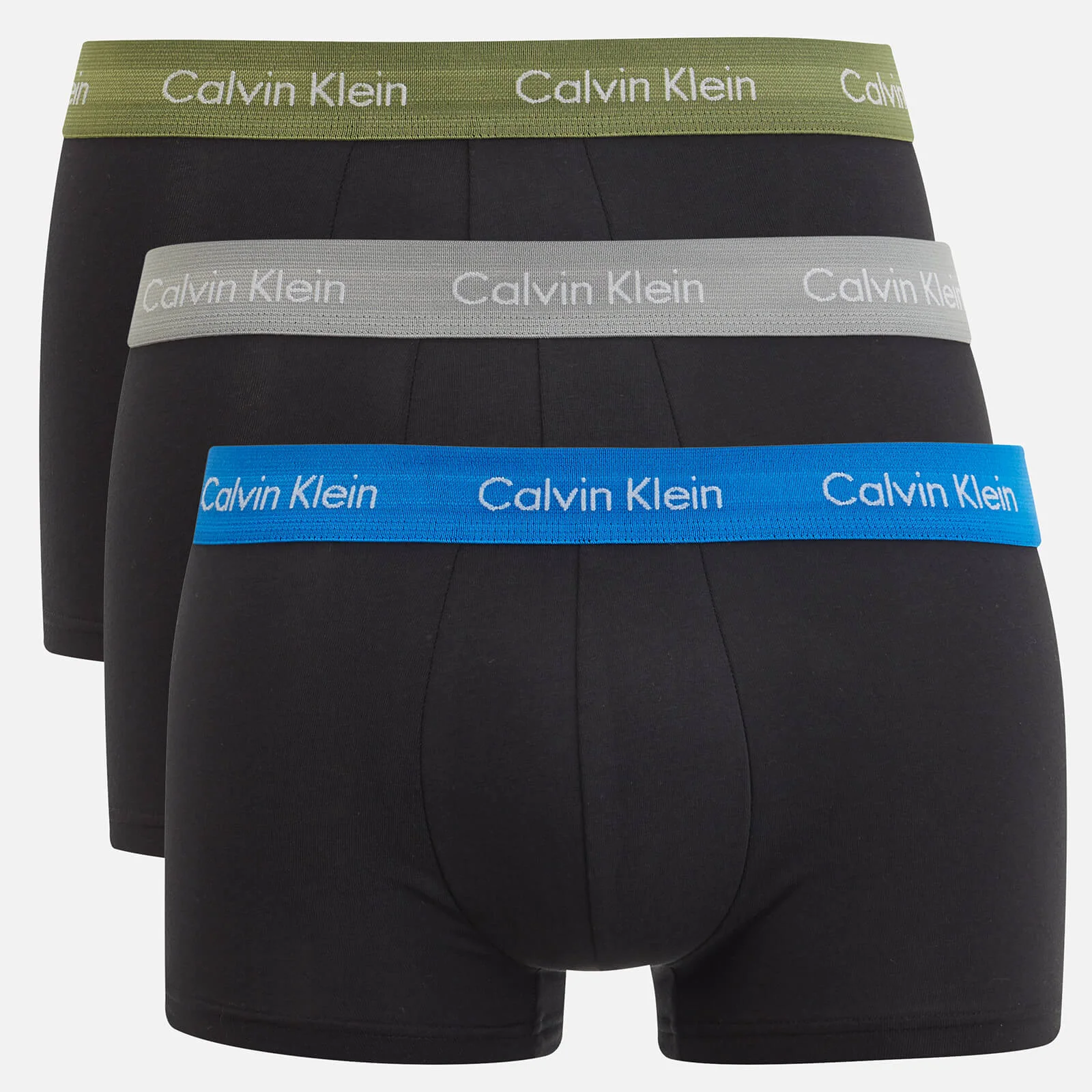 Calvin Klein Men's 3 Pack Trunk Boxer Shorts - Black/Olivine Black/Skyview Black/Medium Grey Image 1