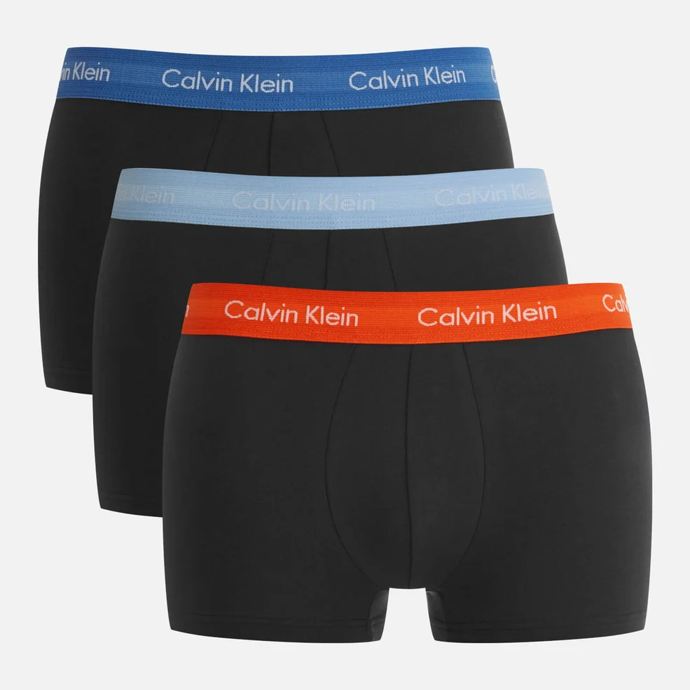 Calvin Klein Men's 3 Pack Trunk Boxer Shorts - Black/Oriole Black/Lakefront Black Image 1