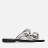 McQ Alexander McQueen Women's Moon Buckle Slide Sandals - Silver - Image 1