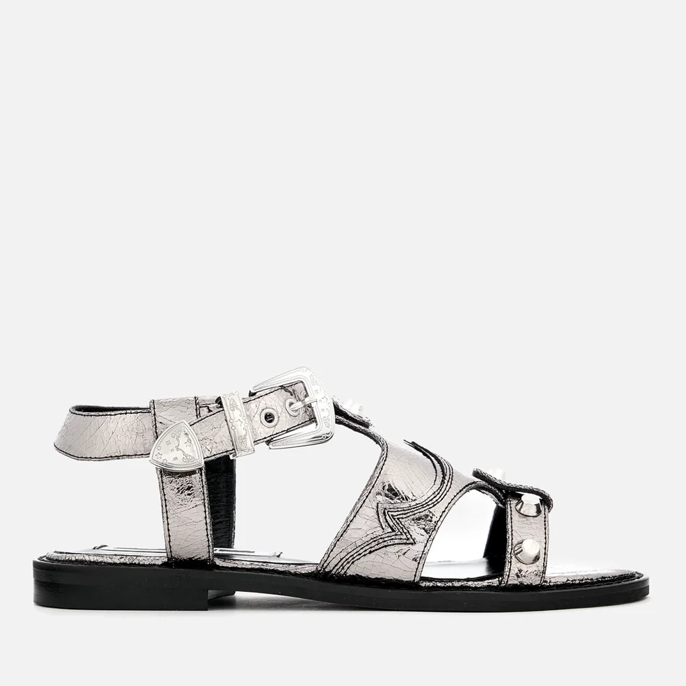 McQ Alexander McQueen Women's Moon Flat Sandals - Silver Image 1