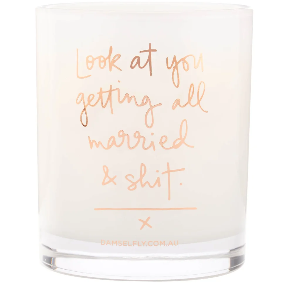 Damselfly Rose Gold Married Candle 300g Image 1
