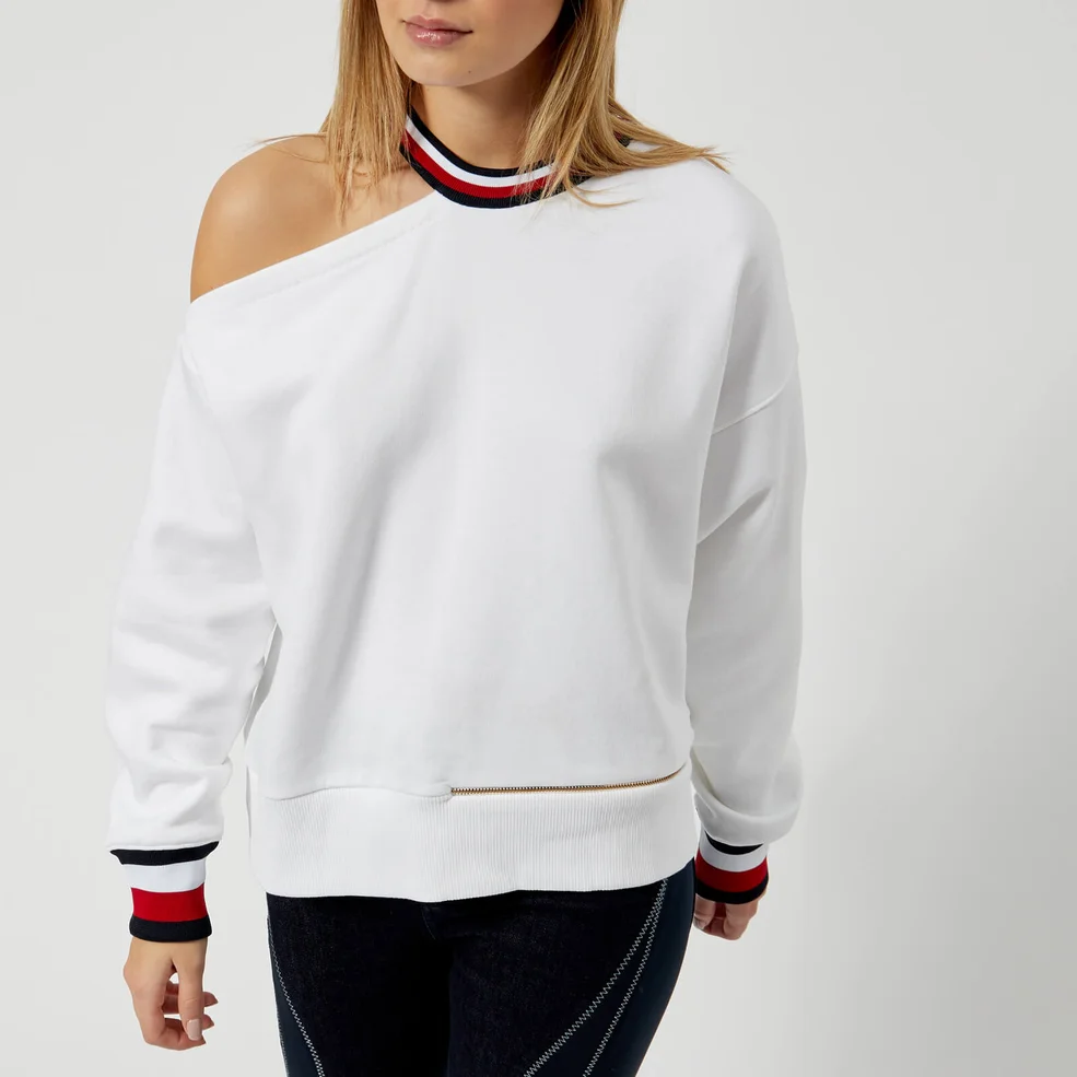 Tommy Hilfiger X GIGI Women's Open Shoulder Sweatshirt - Classic White Image 1
