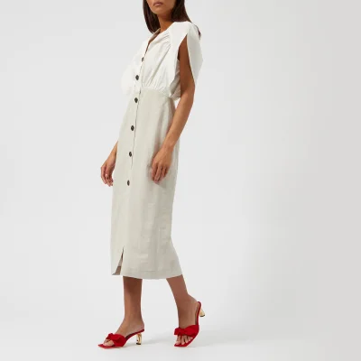 Rejina Pyo Women's Ingrid Long Dress - Cotton White/Linen Light Grey