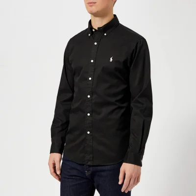 Polo Ralph Lauren Men's Garment Dye Twill Long Sleeve Shirt - Polo Black
