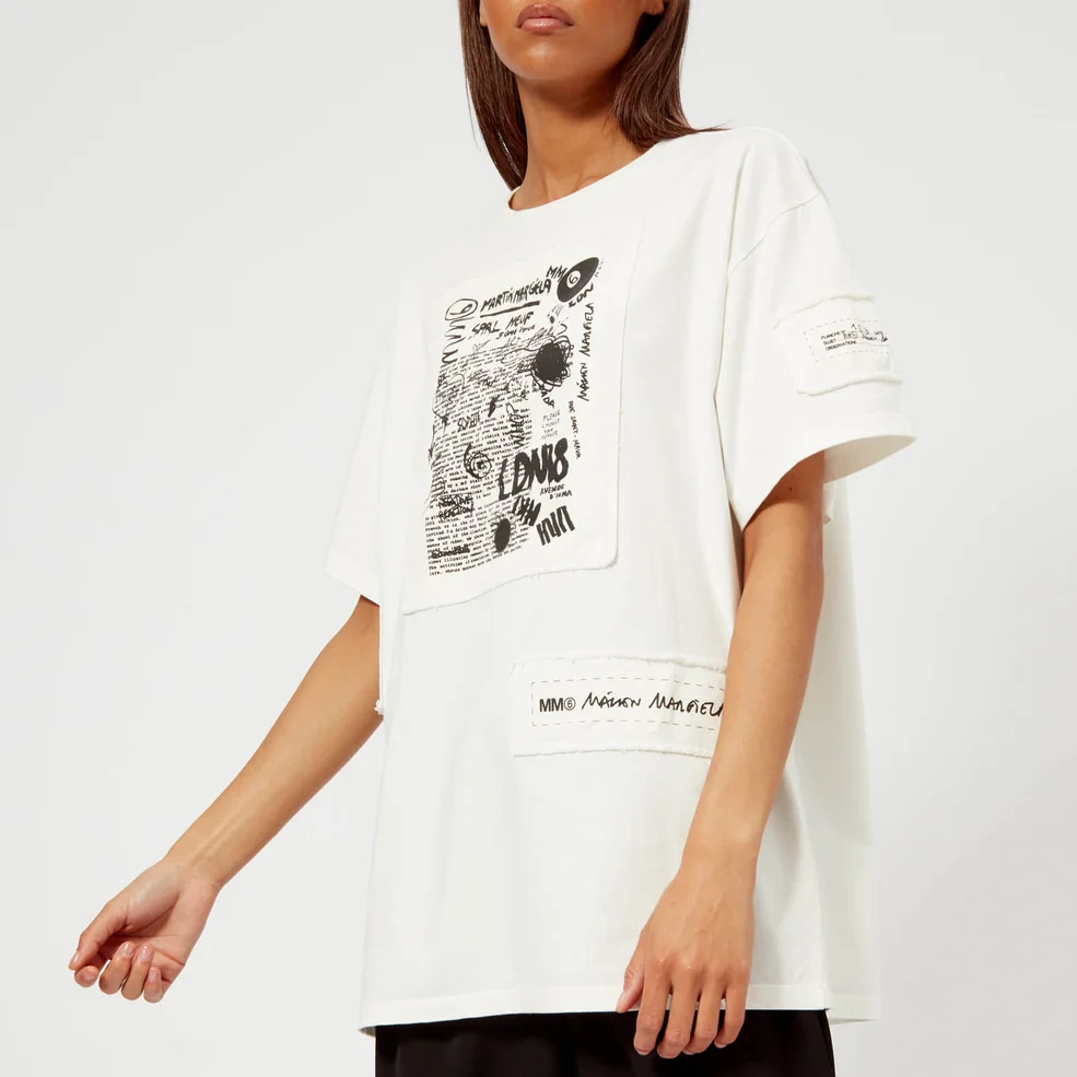 MM6 Women's American Jersey T-Shirt - Off White Image 1