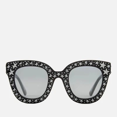 Gucci Women's Star Detail Cat Eye Sunglasses - Black/Silver