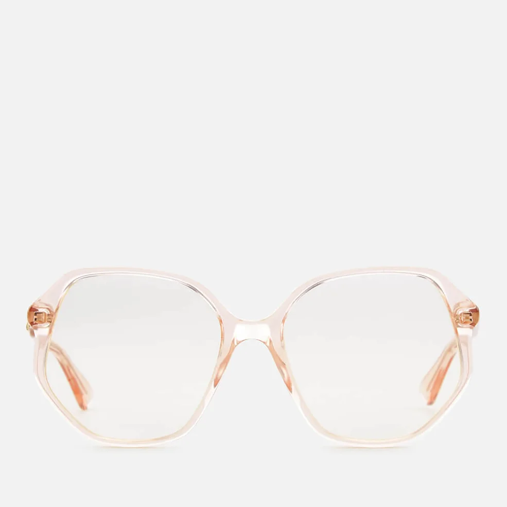 Gucci Women's Clear Oversized Sunglasses - Pink/Transparent Image 1