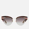 Gucci Women's Cat Eye Sunglasses - Havana/Gold/Brown - Image 1