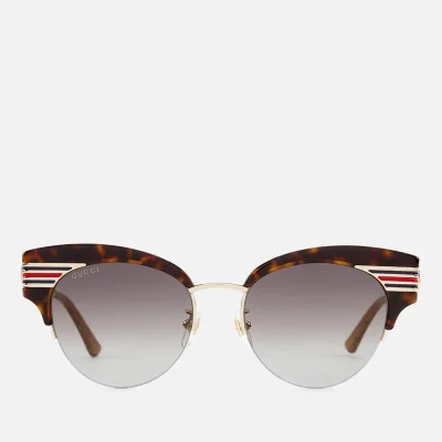 Gucci Women's Cat Eye Sunglasses - Havana/Gold/Brown