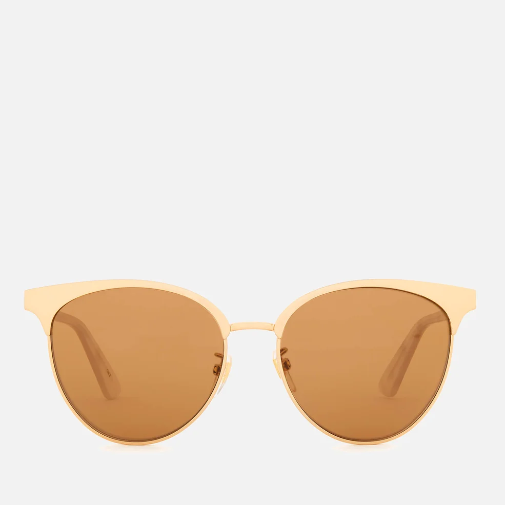 Gucci Women's Tri Colour Sunglasses - Gold/White/Brown Image 1
