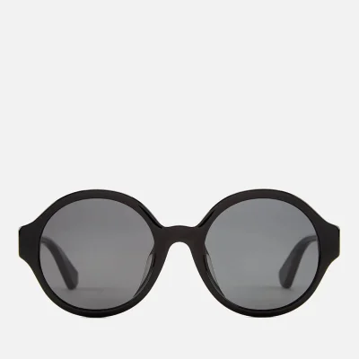 Gucci Women's Round Frame Logo Sunglasses - Black/Multicolour/Grey
