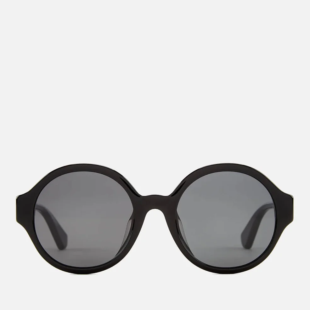 Gucci Women's Round Frame Logo Sunglasses - Black/Multicolour/Grey Image 1