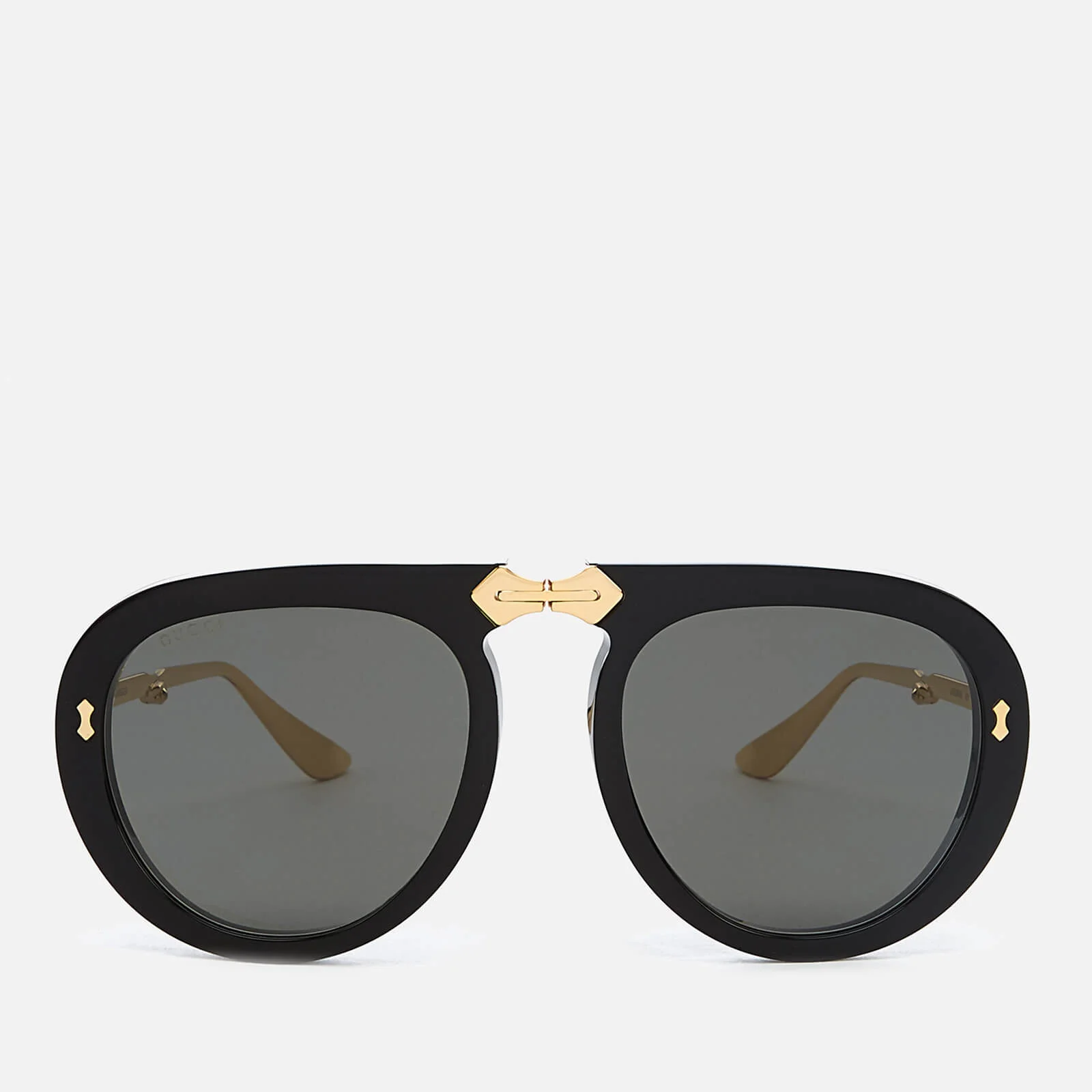 Gucci Women's Acetate Sunglasses - Black/Gold/Grey Image 1