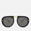 Gucci Women's Acetate Sunglasses - Black/Gold/Grey - Image 1