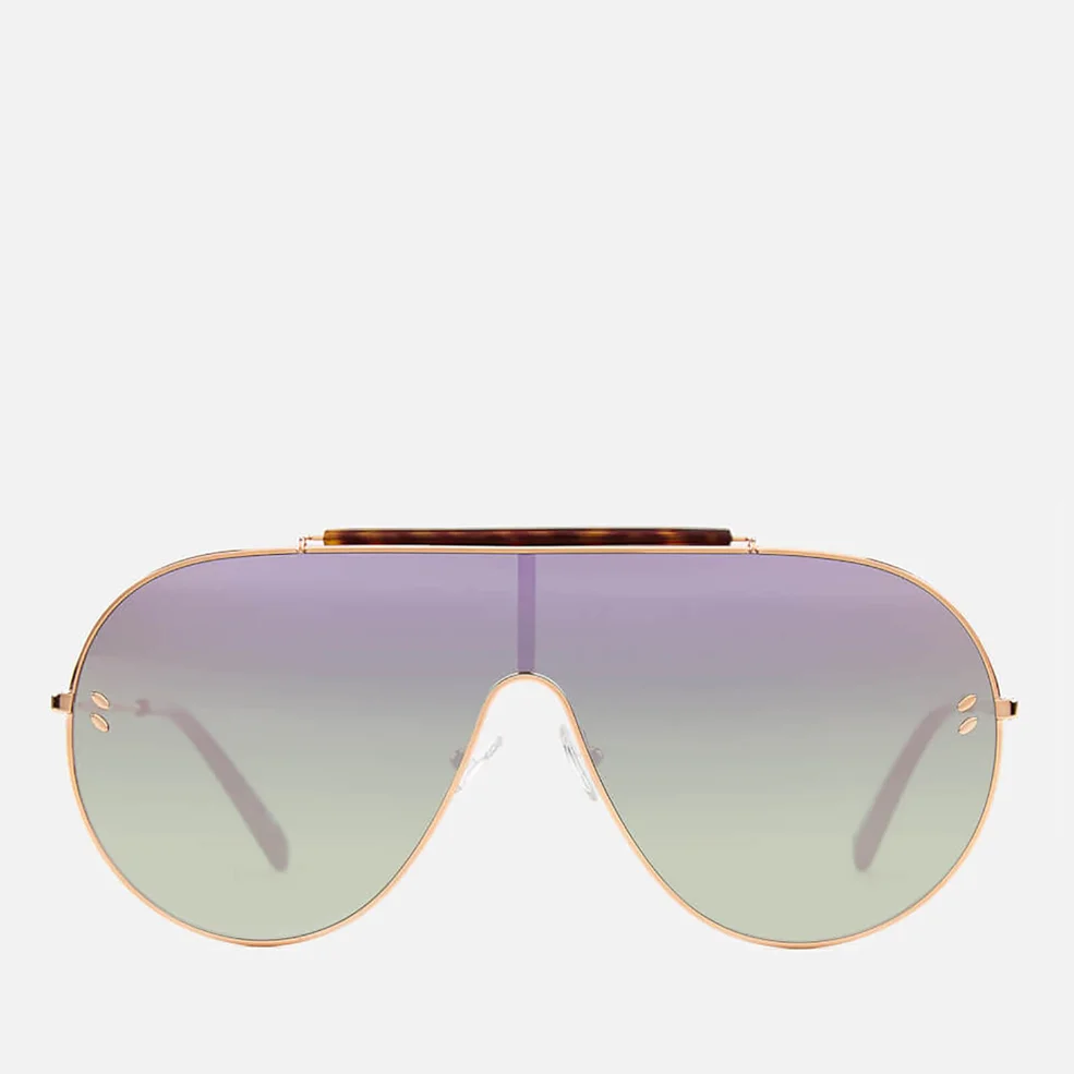 Stella McCartney Women's Large Aviator Sunglasses - Gold/Pink Image 1