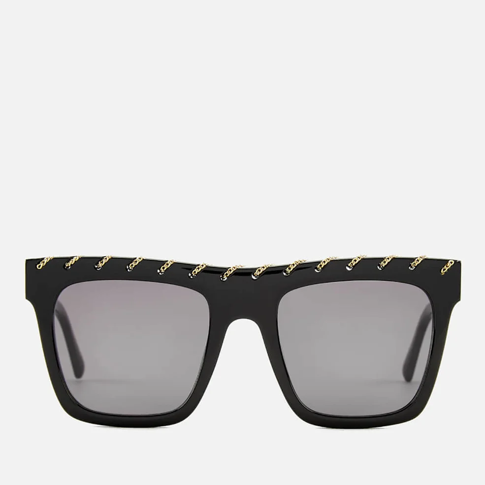 Stella McCartney Women's Square Frame Sunglasses - Black/Grey Image 1