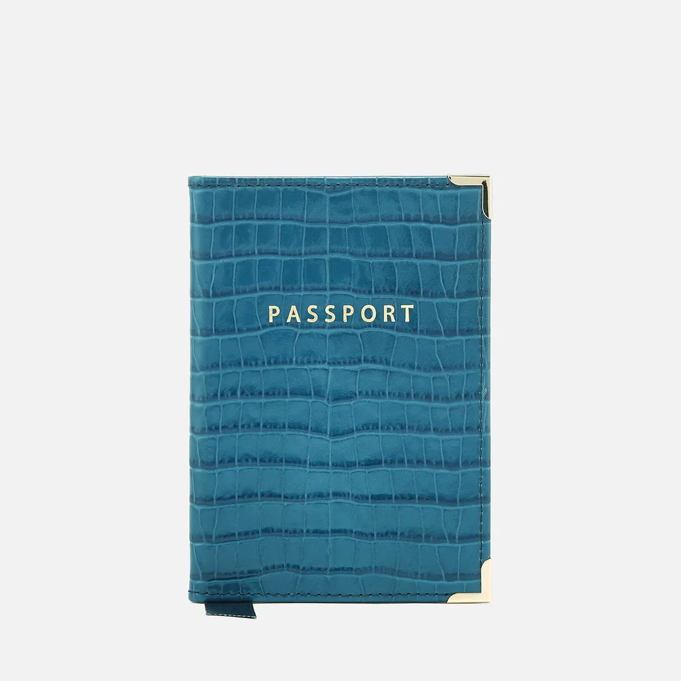 Aspinal of London Women's Passport Cover - Topaz Image 1