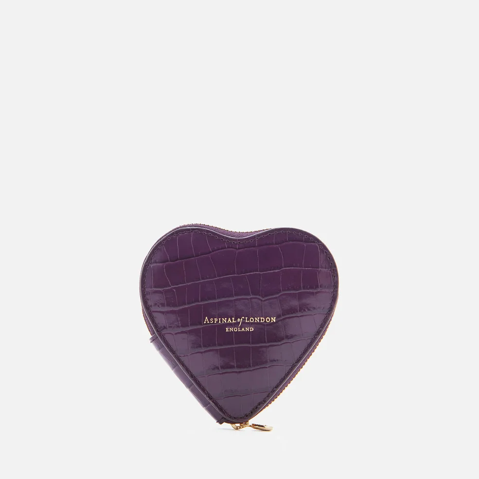Aspinal of London Women's Heart Coin Purse - Amethyst Image 1