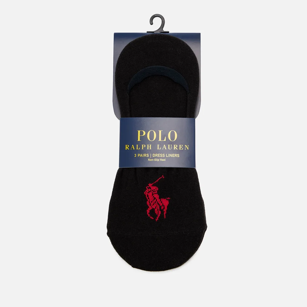 Polo Ralph Lauren Men's 3 Pack Ankle Socks - Black Image 1
