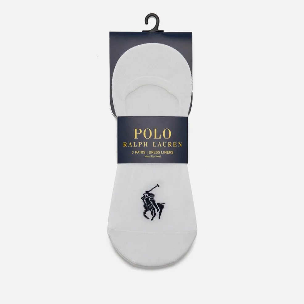 Polo Ralph Lauren Men's 3 Pack Ankle Top Logo Socks - White Image 1