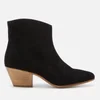 Isabel Marant Women's Dacken Velvet Leather Western Boots - Black - Image 1